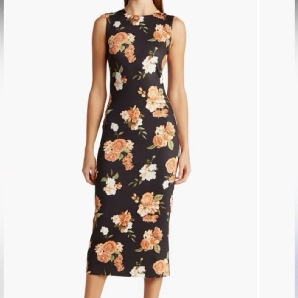 WeWoreWhat muscle tank midi dress longer length floral print Size small‎ NWT